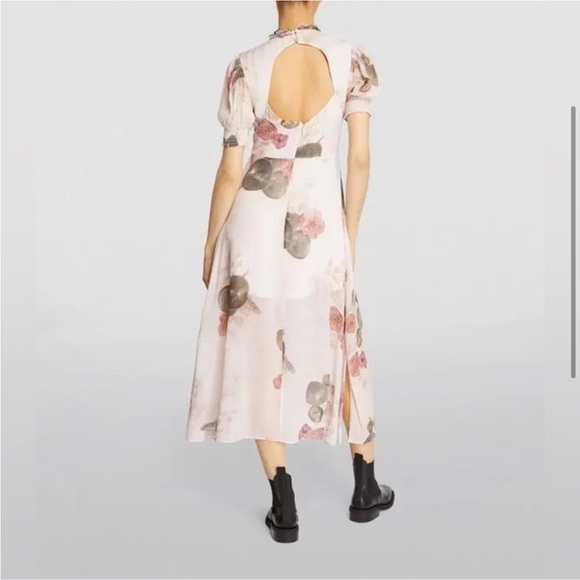 All Saints Laverna Asago Pink and Green Floral Maxi Dress - Picture 3 of 5